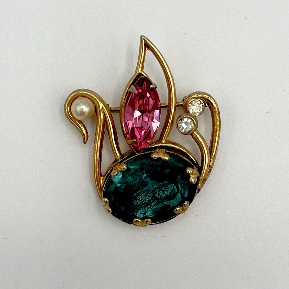 Vintage 1940s Signed Coro Pegasus "Skylark" Wire Works Bird Brooch Pin